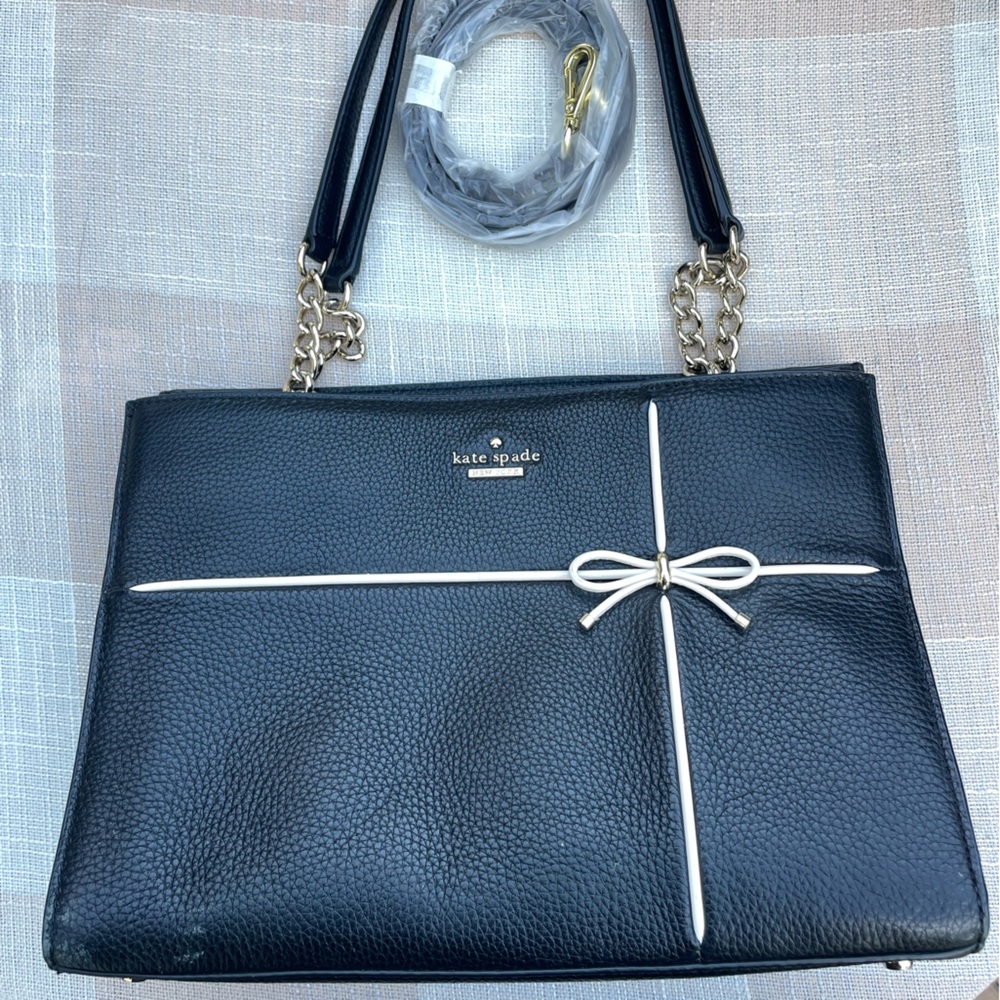 Kate Spade Black and White Cherry Street Shoulder Bag